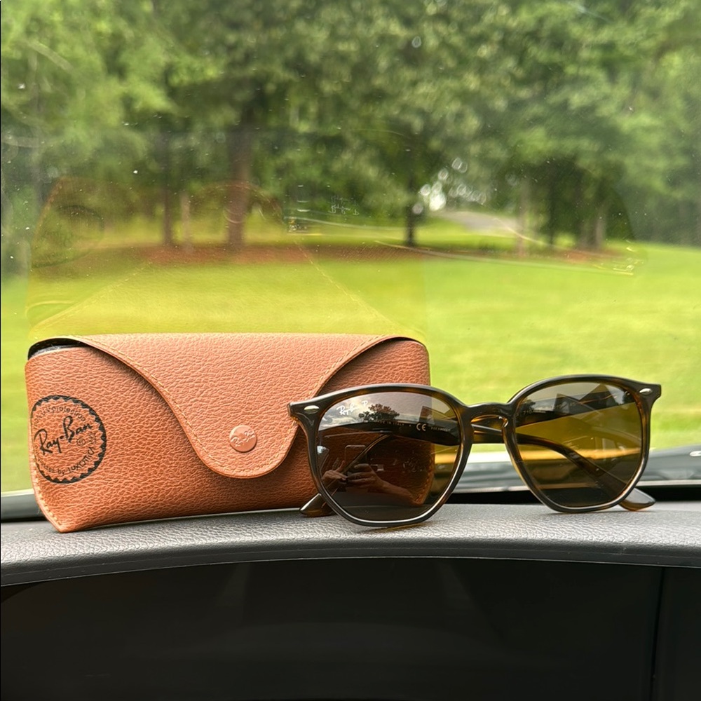 Polarized Ray-Ban Erika Sunglasses with Tan Case